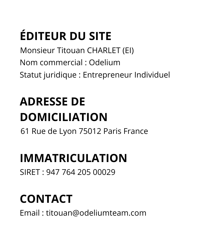 Informations légales éditeur